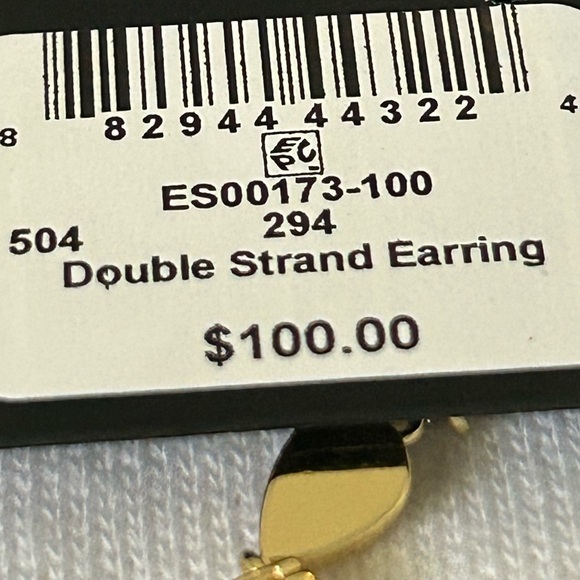 Aqua Gold and Silver Crystal Earrings - Picture 5 of 5